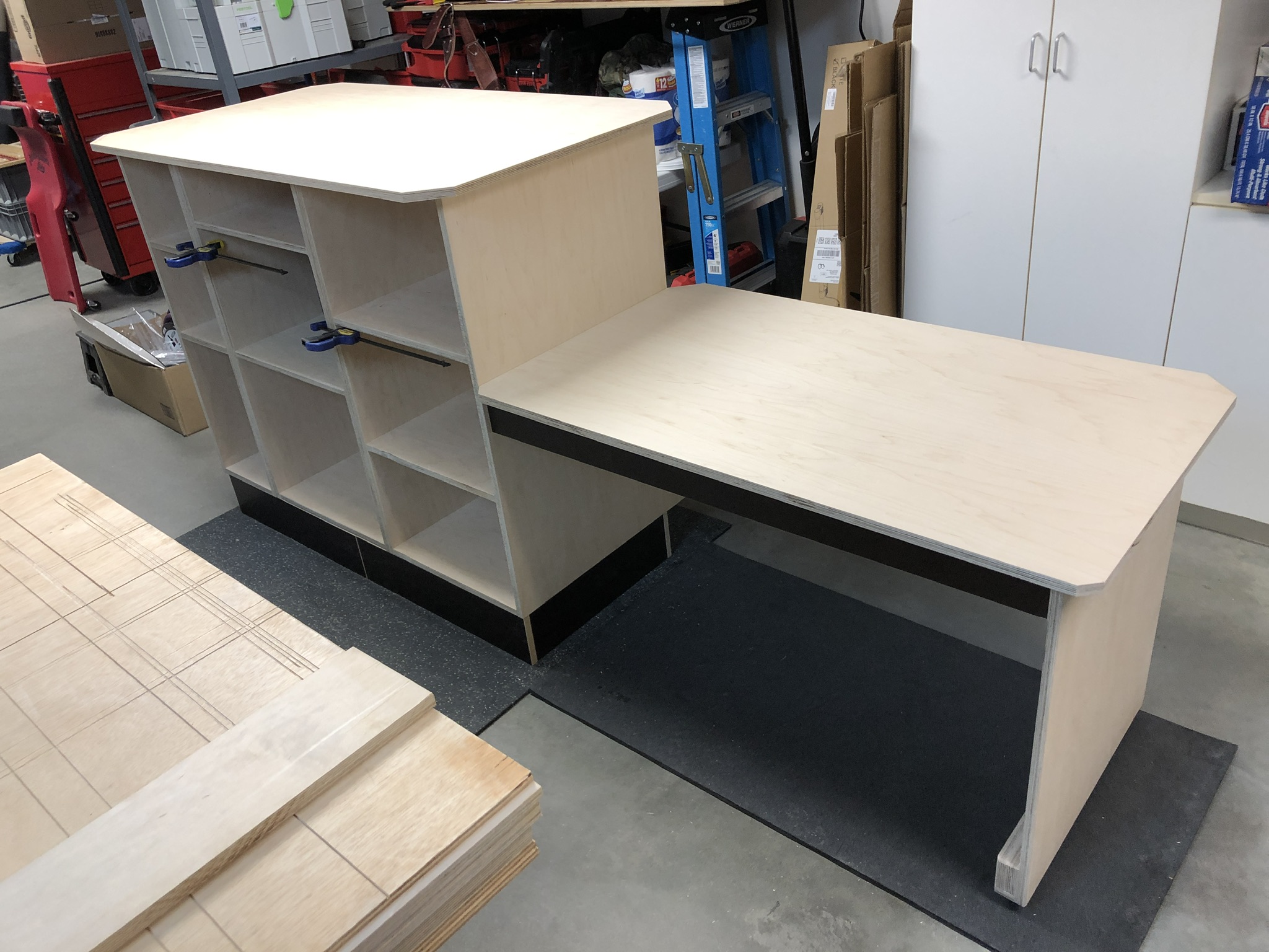 Custom shelving build by Sky Harbor Woodshop