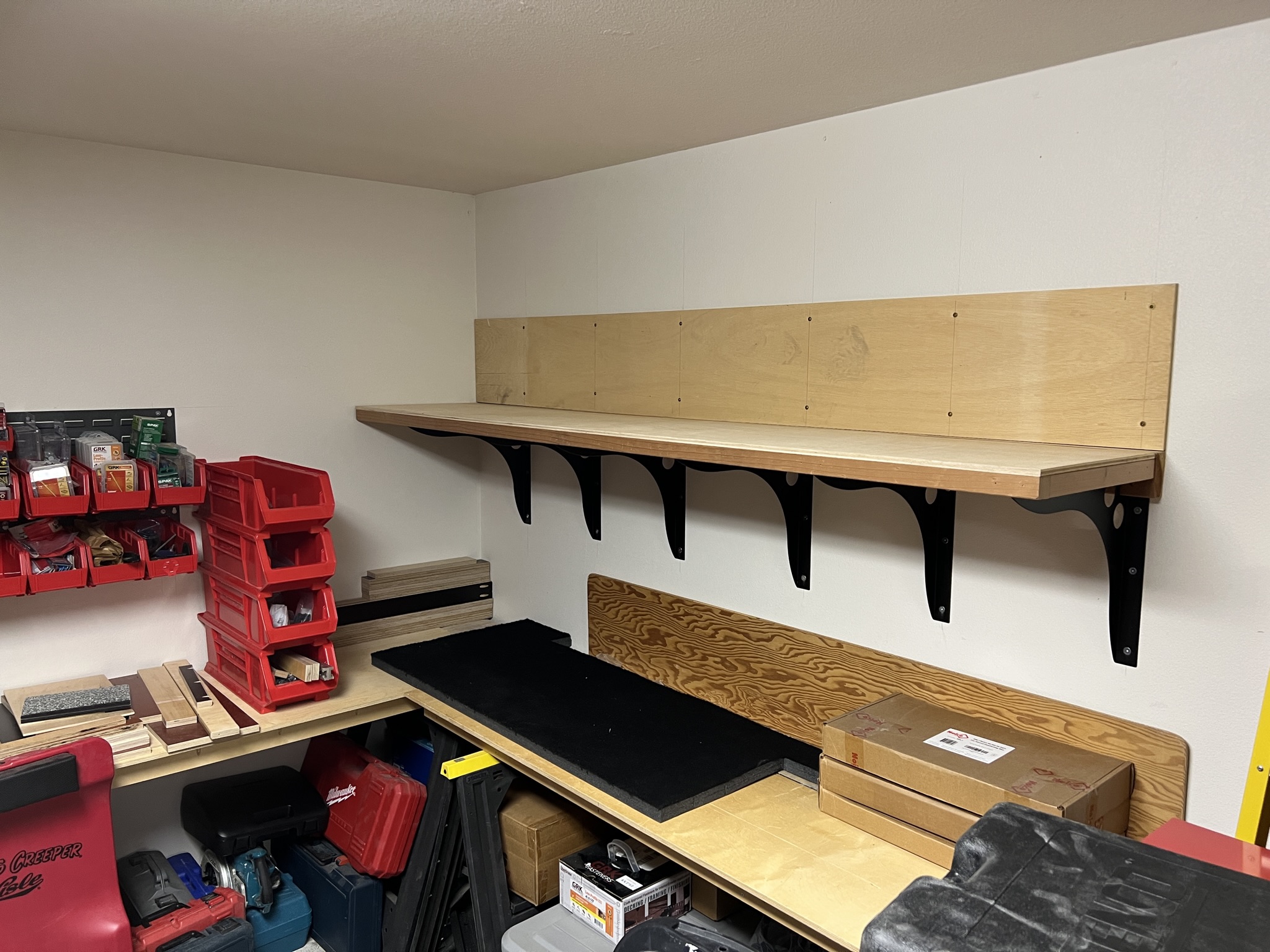 Custom shelving build by Sky Harbor Woodshop