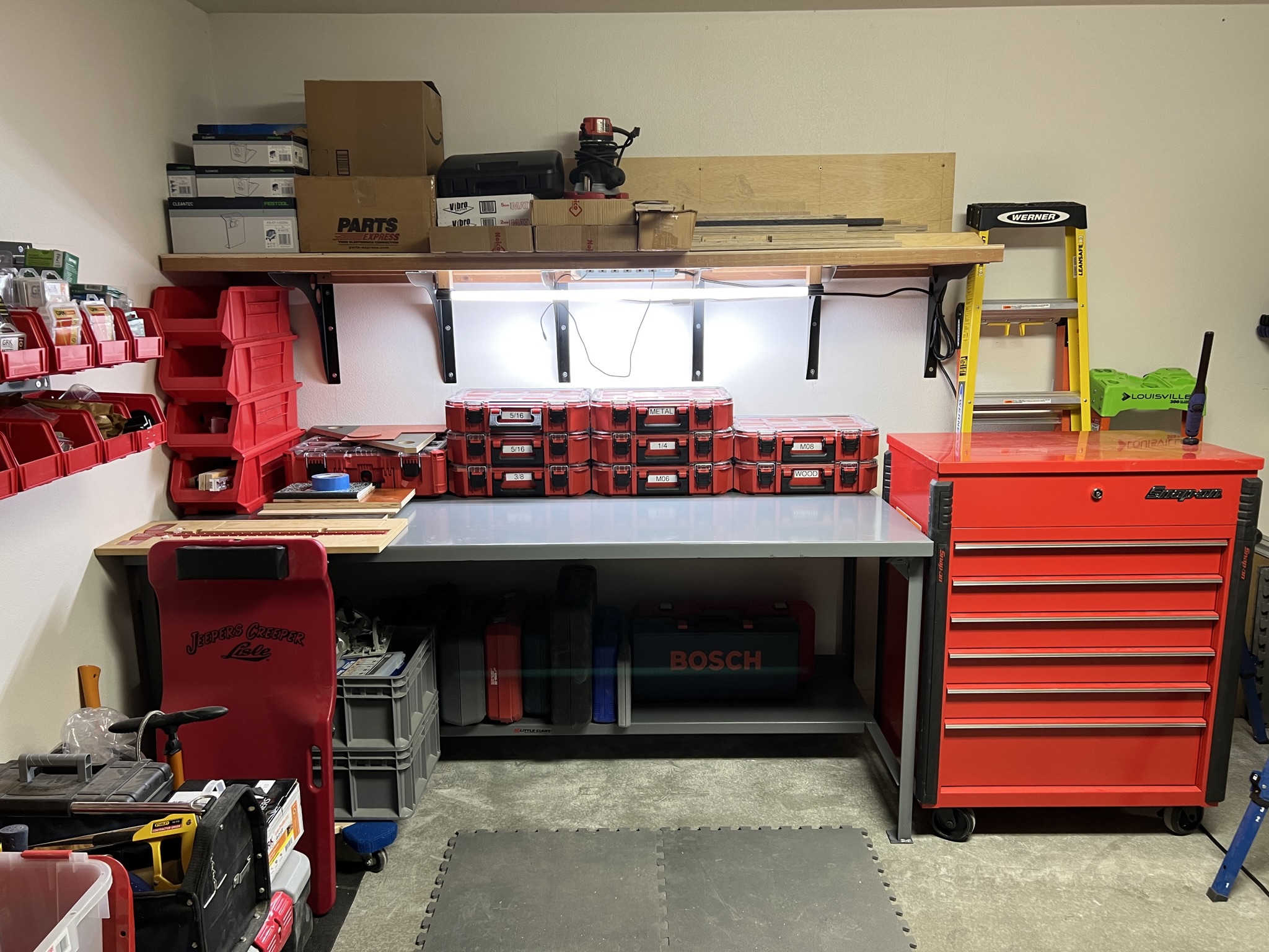 Custom shelving build by Sky Harbor Woodshop